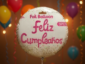 Palloncini in Foil 'Feliz Cumpleanos' Set da 3 Pezzi per Decorazioni Festa di Compleanno - Product Image 2