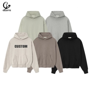 Vente en gros de sweats à capuche en molleton français surdimensionnés 500GSM pour hommes et femmes, logo personnalisé, streetwear, OEM, ODM, production en gros - Product Image 1