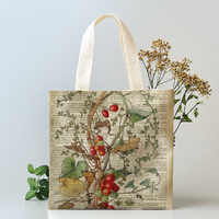 Sac fourre-tout en toile réutilisable personnalisable HUIMEI, série d'impressions vintage, avec longue poignée, couleur et taille personnalisables pour les vacances à la plage