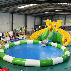 <span class=keywords><strong>Parque</strong></span> acuático inflable de tierra móvil comercial Dolphin <span class=keywords><strong>con</strong></span> tobogán y piscina - Product Image 2