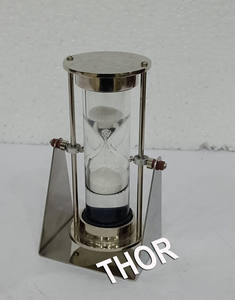 Style nautique automatique avec minuterie de sable, décoration pour la maison, vernis en acier chromé, en forme de sablier, décoration de maison, 1 Minutes - Product Image 3