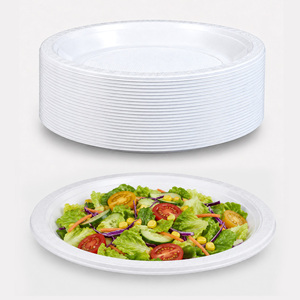 Assiettes jetables en PS, rondes de 9 pouces, en plastique, sans BPA, compatibles micro-ondes, pour mariage, fête, restauration, vente en gros - Product Image 1