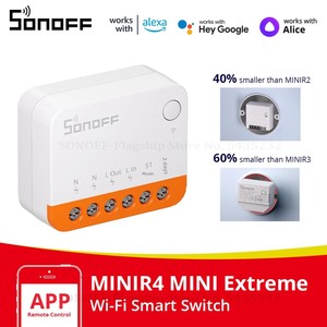 Interruptor Inteligente WiFi SONOFF MINIR4, Control de 2 Vías, Modo de Relé Desmontable, Compatible con Casa Inteligente R5 S-MATE, Control por Voz con Alexa, Alice y <span class=keywords><strong>Google</strong></span> <span class=keywords><strong>Home</strong></span> - Product Image 2