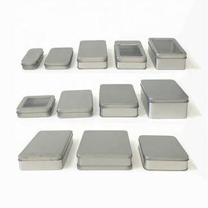 Hình chữ nhật <span class=keywords><strong>tin</strong></span> container trắng bạc nhỏ tùy chỉnh in kim loại hộp thiếc cho bao bì - Product Image 2