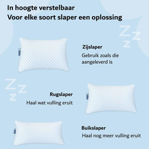 Almohada para dormir Diseño ajustable de espuma viscoelástica Almohada de 50x70cm para la parte trasera y los durmientes abdominales Espuma viscoelástica triturada - Product Image 4