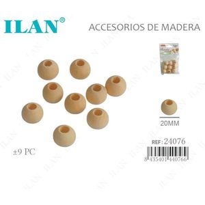 Perline in legno ILAN da 20 mm con foro grande per accessori di abbigliamento - Product Image 1