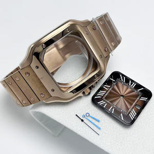 Caja Cuadrada <span class=keywords><strong>de</strong></span> Oro Rosa <span class=keywords><strong>de</strong></span> 38 mm Personalizada ODM/OEM con Correa <span class=keywords><strong>de</strong></span> Acero Inoxidable, Apta para Accesorios <span class=keywords><strong>de</strong></span> Reloj con Movimiento NH35 - Product Image 1