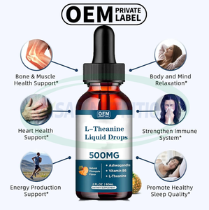 Ausreson OEM <span class=keywords><strong>L</strong></span>-Theanine Drop Price Suplemento para dormir Ashwagandha GABA Extracto de té verde <span class=keywords><strong>L</strong></span> Theanine Liquid Drops - Product Image 3
