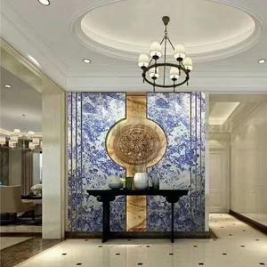 Marbre naturel, pierre de luxe, marbre bleu bolivien rétroéclairé pour la décoration murale intérieure - Product Image 5