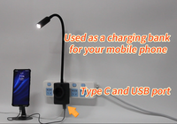 Lampe de lit flexible en aluminium dans le mur Chambre moderne Spot compact Dimmable Lecture CCT Socket TYPE C Night Plug Lamp