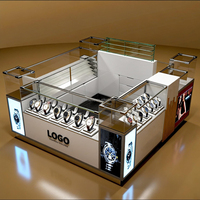 Luxuriöse Aluminium-Glas-Vitrine für Mobiltelefone, Schmuck, Zigaretten, Uhren Thekenvitrine mit LED-Beleuchtung