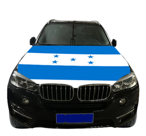 Housse de capot de voiture personnalisée avec drapeau du Honduras, en polyester extensible, ajustement universel, couleurs vives, accessoires patriotiques pour voitures et camions - Product Image 1
