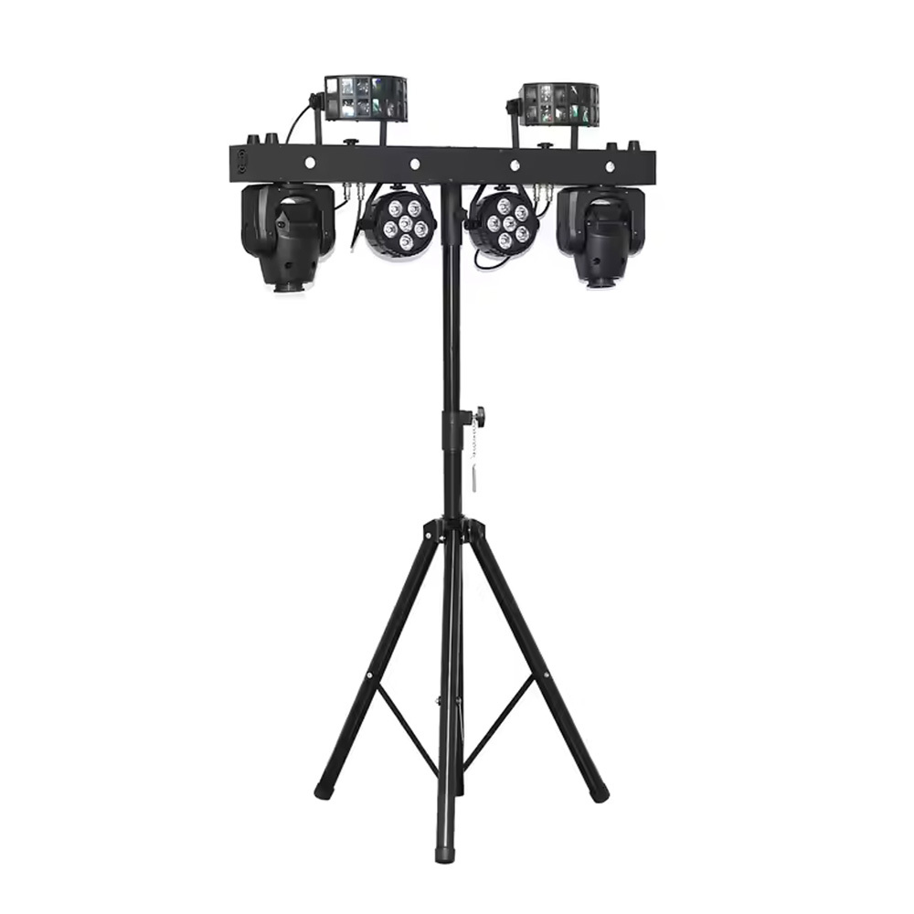 Portable Gig Bar 6x5w RGBW butterfly Strobe Par Moving Head Removable bar Light Disco Dj Party Stage Light With T bar Stand