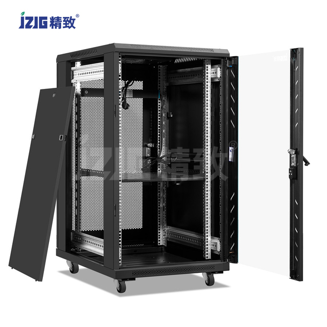 22U Black Telecom Standing Cabinet Enclosure Dacenter Steel Material 19" Internet Server Rack Fully Assembled Network Stock