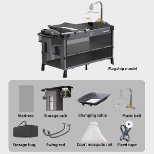 Tienda <span class=keywords><strong>de</strong></span> campaña moderna con mosquitera para <span class=keywords><strong>cuna</strong></span> lateral, <span class=keywords><strong>cuna</strong></span> <span class=keywords><strong>de</strong></span> <span class=keywords><strong>viaje</strong></span> grande y plegable para recién nacidos y bebés para dormitorio, comedor y uso escolar - Product Image 4