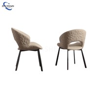 Chaise de salle à manger minimaliste italienne JINRUISHENGDA, en cuir ultra-fibre avec pieds en acier carbone, chaise de salle à manger ergonomique