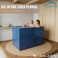 Machine de bain froid Spa Club Cold Plunge, baignoire en acier inoxydable avec refroidisseur 1,5 CV et 2 jets de massage