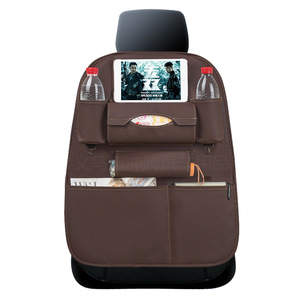 Bolsa de almacenamiento para asiento de coche, organizador trasero colgante de cuero, accesorio interior multifuncional estilo bandeja para coche, 8-11 compartimentos - Product Image 5