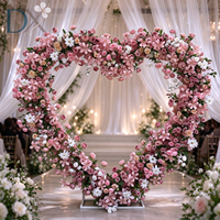 Arche florale rose poudré, décoration florale artificielle pour cérémonie de mariage, événement, toile de fond pour photomaton