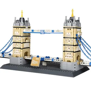 Wange 969PCS DIY Architektur blöcke Landmark Tower Bridge of London Bausteine Baustein für Kinder