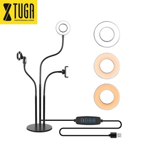 Bonne qualité pliable léger et pied de micro avec micro et lumière pour smartphones - Product Image 1