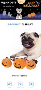Juguetes para mascotas de alta calidad divertido lindo 2024 nuevo juguete de calabaza de Halloween JACK Aterns en una cuerda-naranja + juguetes de peluche personalizados - Product Image 5