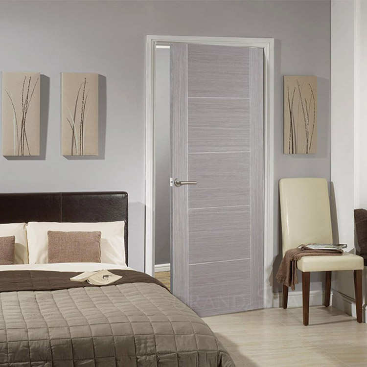 Puerta de casa interior HDF para villa, revestimiento de madera MDF, serie empotrada, promoción Interior, edificio comercial