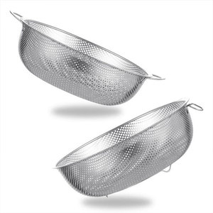 Panier égouttoir en acier inoxydable durable de 16,5 à 31,5 cm <span class=keywords><strong>avec</strong></span> élégante double poignée, passoires et égouttoirs en métal - Product Image 6