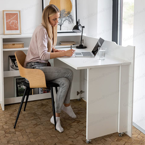 2023 Modern Design Massief Houten Uitschuifbare Eettafel Met Opbergruimte Rechthoekige Huishoudelijke Zijkast Opvouwbaar Bureau - Product Image 3