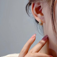 Bijoux de luxe élégants, Bague nœud en zircon étanche, Boucles d'oreilles clips hypoallergéniques en forme de spirale anti-moustiques sans perçage