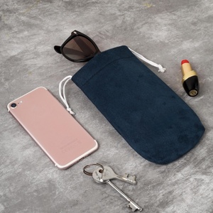 Customizable Gold Stamping Logo White Blue Gray Durable Velvet Glasses Pouch Microfiber <b>Sunglasses</b> Drawstring Pouch - Product Image 4
