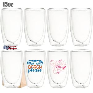 High Borosilicate <b>Double</b> <b>Wall</b> Insulated Tumblers 8oz 12oz 15oz with Hole for Camping Gifts Wedding Hot/Cold Drinks BPA Free - Product Image 3