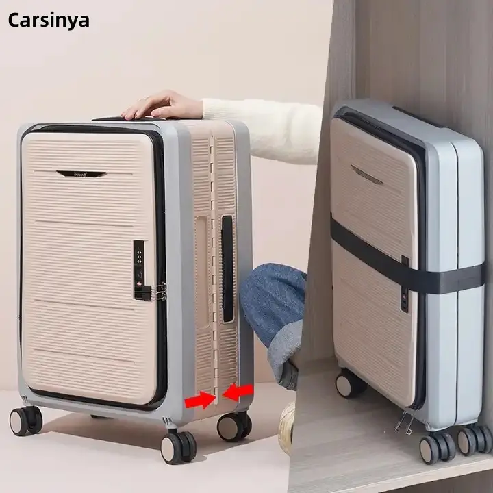 Tiktok Hot Sales Aluminum Rod Fold Carry On Luggage Fashion High Quality PP Foldable Traveling Luggage Scooter Suitcase Unisex