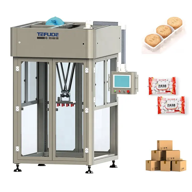 TEFUDE High Efficiency Robotic Machine For Biscuit Picking Industrial Robot Machine DELTA Robot Arm Pick and Place Packaging