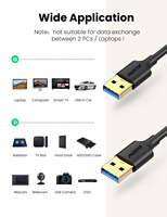 Cable Adaptador USB 2.0 Chapado en Oro, Transferencia Rápida de Datos, Cable USB 3.0 Macho a Macho, Cable de Extensión USB, Carga Rápida 3A, PVC CN;GUA