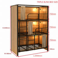 Lit superposé moderne en métal avec échelle en bois pour hôtels, écoles ou appartements, vente chaude de meubles de chambre à coucher