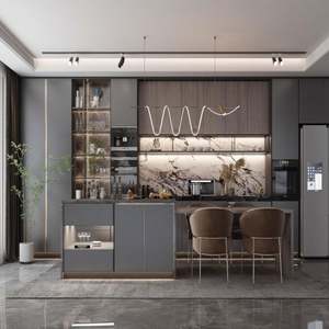 Isla de Cocina Pequeña con Almacenamiento y Asientos, Gabinetes de Cocina de Madera Contrachapada, Gabinetes Hechos a Medida - Product Image 6