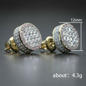 Orecchini di Lusso in Oro Massiccio 18K con Diamanti Taglio Principessa Colore G Diamanti Naturali Gioielli da Sposa per Donna Design a Perno Rotondo - Product Image 6