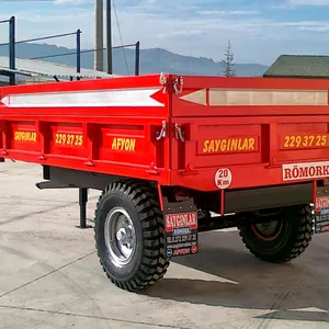 Phanh Thủy Lực Trang Trại Trailer Lốp Đơn Trục Phía Sau Tipping Trailer 3.5 Tấn Trailer