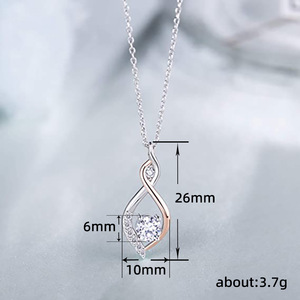 Two Tone Pendant Necklace for Women <b>Best</b> <b>Friend</b> Sister Collarbone Chain Fashion <b>Jewelry</b> - Product Image 5