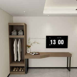 Ensemble de meubles de chambre d'hôtel modernes OEM ODM, économique, pour hôtel 3 étoiles, lit en bois avec table de chevet, meuble TV, armoire - Product Image 1