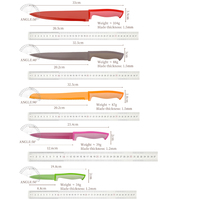 Ensemble de 5 couteaux de cuisine en acier inoxydable, vente en gros, manche en PP, conception ambidextre, construction durable, antiadhésif