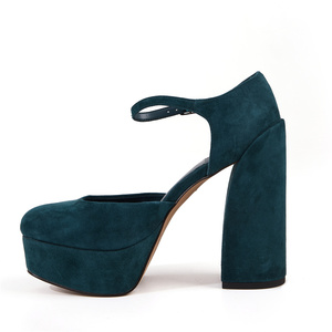 Vendita calda piattaforma tacchi vera pelle punta aperta cinturino posteriore sandali estivi <span class=keywords><strong>scarpe</strong></span> moda donna - Product Image 4