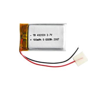 KC 인증 <span class=keywords><strong>3.7V</strong></span> 180mAh 리포 배터리 402030 리튬 배터리 팩 - Product Image 1