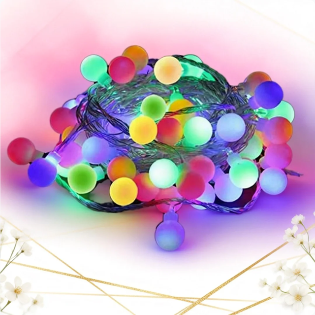 Solar /AC RGB Globe String Lights with Remote Control Warm White & Multicolor,Ball Fairy Lights for Garden, Patio, Christmas