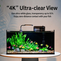 Ensemble d'aquarium écologique ultra-blanc pour bureau, vente en gros, directement de l'usine, aquarium intégré avec filtre et LED pour commande en gros
