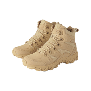 Botas tácticas de gamuza de malla transpirable, zapatos de entrenamiento cruzado de <span class=keywords><strong>Fitness</strong></span> al aire libre de tobillo medio, canales de drenaje, suela para Stream - Product Image 1