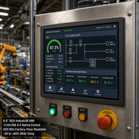 Módulo LCD TFT IPS TMK de 8.4 Pulgadas, 1024x768 XGA, 600 Nits, LED LVDS, Normalmente Negro, Pantalla 4:3, -30 a +80C, Panel de Control Industrial