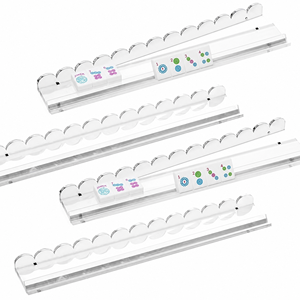 Supports de tuiles de mahjong en acrylique à bords ondulés, lot de 4 pièces, multicolores, <span class=keywords><strong>multi</strong></span>-tailles, supports de mahjong américains, logo personnalisé OEM, vente en gros - Product Image 3