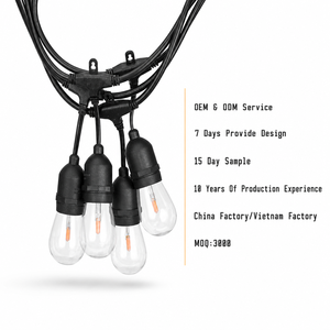 Guirnalda <span class=keywords><strong>de</strong></span> Luces LED para Exteriores con Clasificación IP65, Resistentes al Agua, con <span class=keywords><strong>Bombillas</strong></span> S14 <span class=keywords><strong>de</strong></span> Luz Blanca Cálida, Enlazables, para Jardín, Fiestas y Navidad, Fabricadas en China - Product Image 1